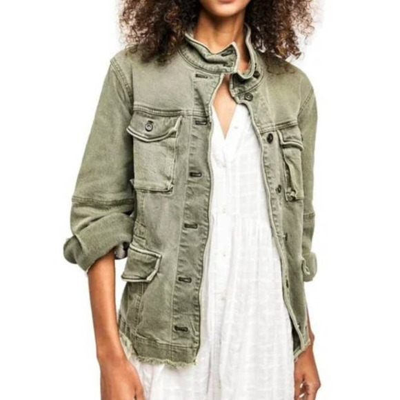 Free People Jackets & Blazers - Free People Harley Army Green Military Utility Jacket Size Medium